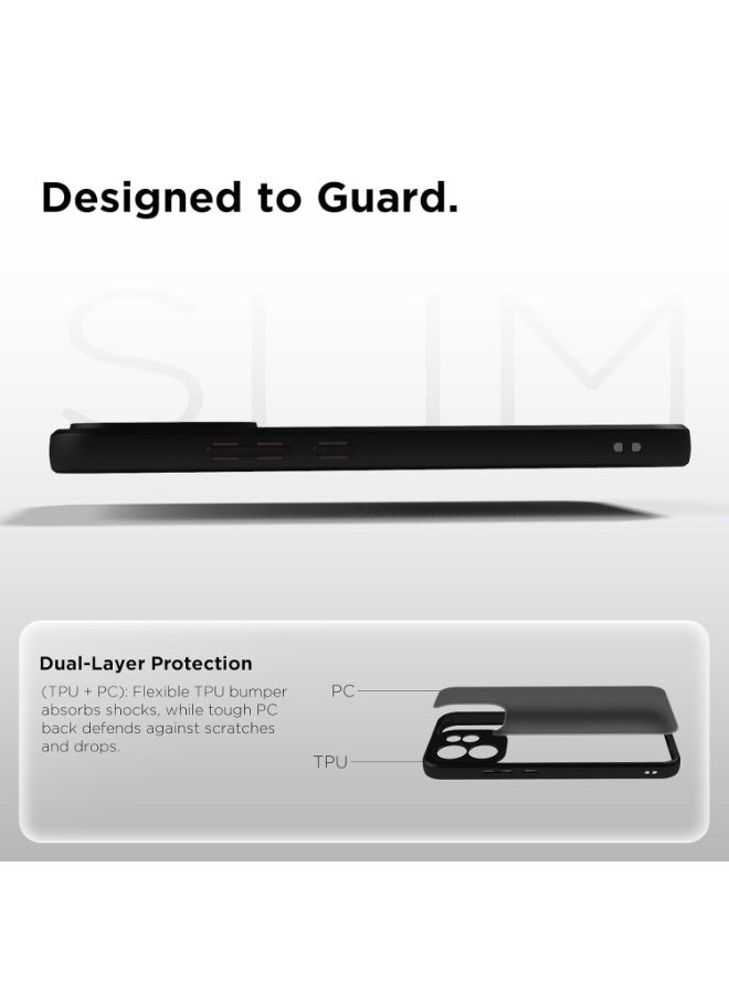 Case Cover Shockproof Hard PC Back Soft TPU Frame Matte Black Slim Protective Cover Compatible with  Oppo Reno 15 Pro Max ( Black) - Image 3